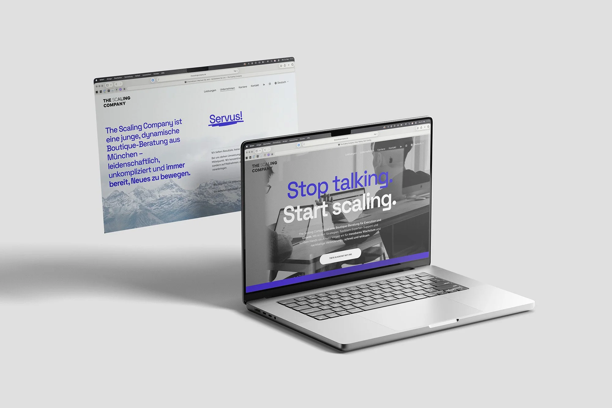 Markenauftritt für The Scaling Company München – Logo, Unternehmensidentität und Webdesign